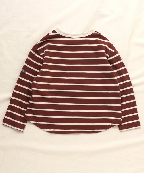 apres les cours（アプレレクール）の「リラックスボーダーTシャツ（Tシャツ/カットソー・キッズ・ベージュ/ブラウン/サックスブルー/ラベンダー・90/100/110/120/80/130/140）」の9枚目の写真