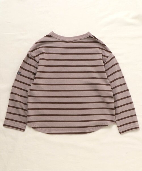 apres les cours（アプレレクール）の「リラックスボーダーTシャツ（Tシャツ/カットソー・キッズ・ベージュ/ブラウン/サックスブルー/ラベンダー・90/100/110/120/80/130/140）」の10枚目の写真