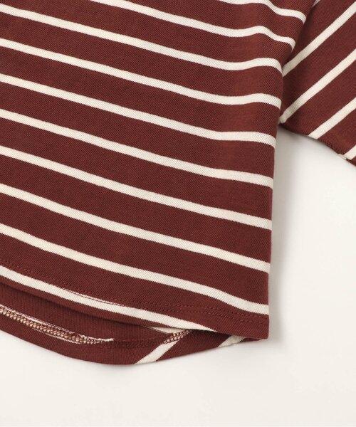 apres les cours（アプレレクール）の「リラックスボーダーTシャツ（Tシャツ/カットソー・キッズ・ベージュ/ブラウン/サックスブルー/ラベンダー・90/100/110/120/80/130/140）」の15枚目の写真