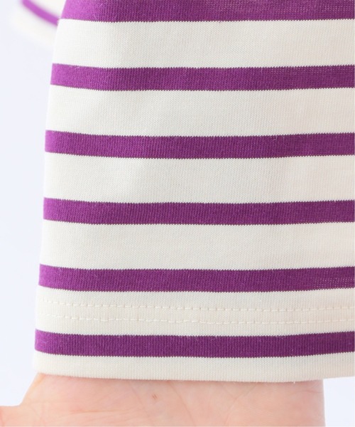 SLOBE IENA（スローブイエナ）の「サイロベーシックボーダーロンT【手洗い可能】◆（Tシャツ/カットソー・レディース・ブラック系その他/グリーン/パープル・FREE）」の22枚目の写真