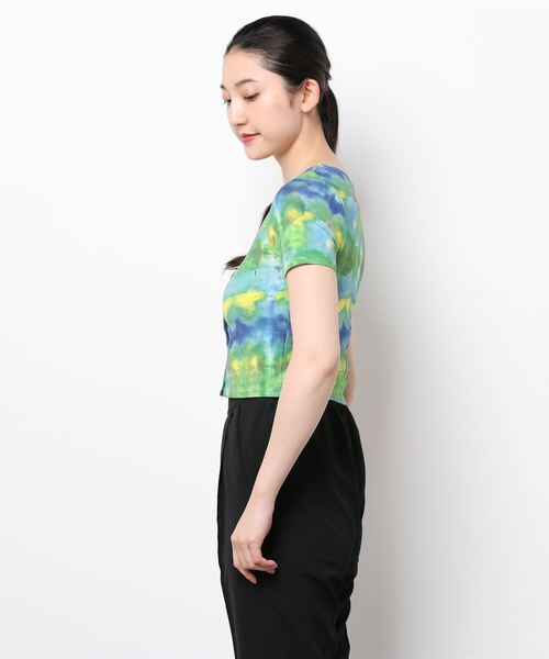 LAGUA GEM（ラグアジェム）の「INK CUT TOPS（Tシャツ/カットソー・レディース・ブルー/オレンジ・FREE）」の3枚目の写真