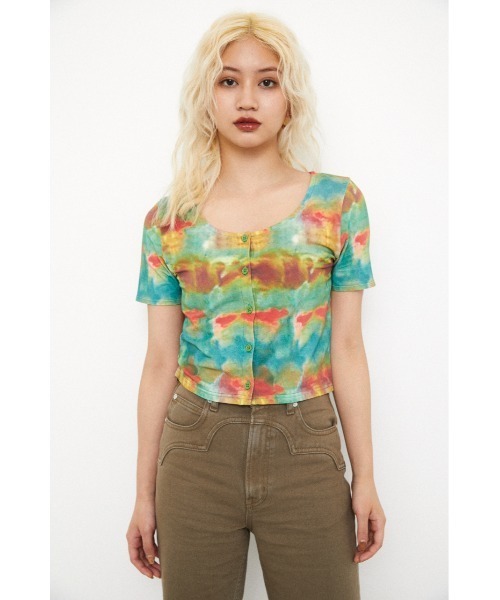 LAGUA GEM（ラグアジェム）の「INK CUT TOPS（Tシャツ/カットソー・レディース・ブルー/オレンジ・FREE）」の11枚目の写真