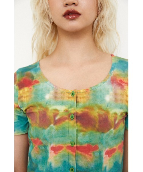 LAGUA GEM（ラグアジェム）の「INK CUT TOPS（Tシャツ/カットソー・レディース・ブルー/オレンジ・FREE）」の8枚目の写真