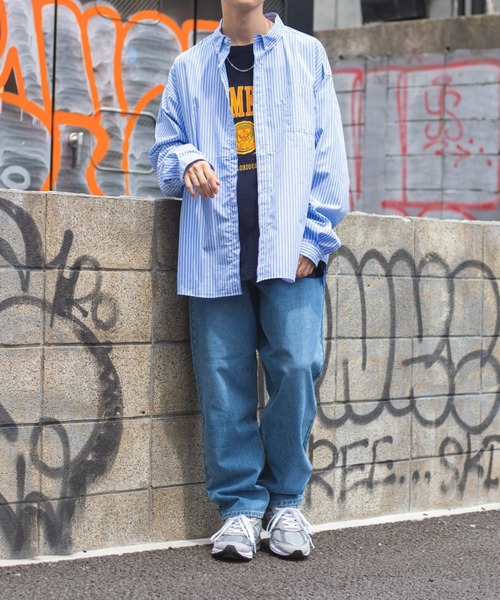 WEGO(ウィゴー)の「WEGO/ワイドテーパードデニムパンツ(デニムパンツ・メンズ・スカイブルー/ブラック/コバルトブルー・MEDIUM/LARGE)」の18枚目の写真