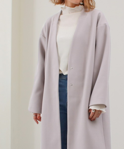 【サイズ展開あり】ノーカラーロングコート(ノーカラーコート)|Social GIRL(ソーシャルガール) 【サイズ展開あり】ノーカラーロングコート(ノーカラーコート)|Social GIRL(ソーシャルガール)