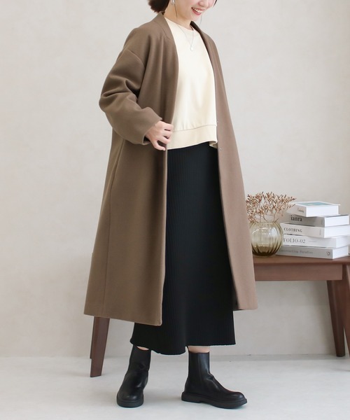 【サイズ展開あり】ノーカラーロングコート(ノーカラーコート)|Social GIRL(ソーシャルガール) 【サイズ展開あり】ノーカラーロングコート(ノーカラーコート)|Social GIRL(ソーシャルガール)