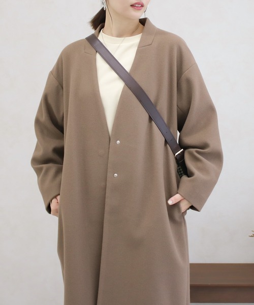【サイズ展開あり】ノーカラーロングコート(ノーカラーコート)|Social GIRL(ソーシャルガール) 【サイズ展開あり】ノーカラーロングコート(ノーカラーコート)|Social GIRL(ソーシャルガール)