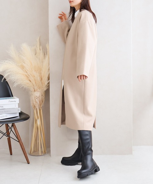 【サイズ展開あり】ノーカラーロングコート(ノーカラーコート)|Social GIRL(ソーシャルガール) 【サイズ展開あり】ノーカラーロングコート(ノーカラーコート)|Social GIRL(ソーシャルガール)