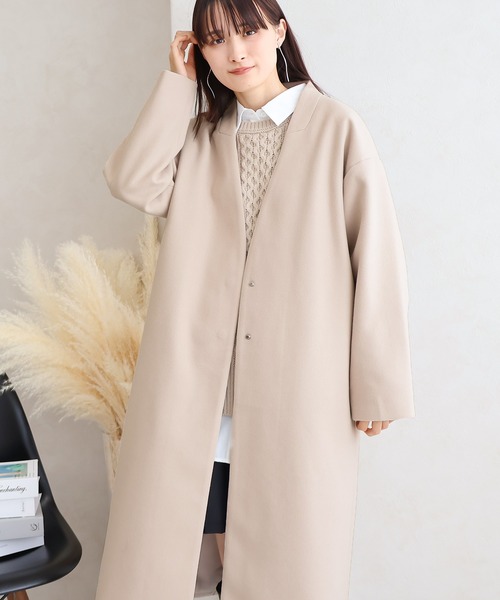 【サイズ展開あり】ノーカラーロングコート(ノーカラーコート)|Social GIRL(ソーシャルガール) 【サイズ展開あり】ノーカラーロングコート(ノーカラーコート)|Social GIRL(ソーシャルガール)