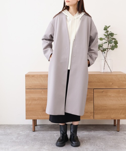 【サイズ展開あり】ノーカラーロングコート(ノーカラーコート)|Social GIRL(ソーシャルガール) 【サイズ展開あり】ノーカラーロングコート(ノーカラーコート)|Social GIRL(ソーシャルガール)