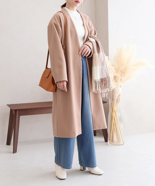 【サイズ展開あり】ノーカラーロングコート(ノーカラーコート)|Social GIRL(ソーシャルガール) 【サイズ展開あり】ノーカラーロングコート(ノーカラーコート)|Social GIRL(ソーシャルガール)