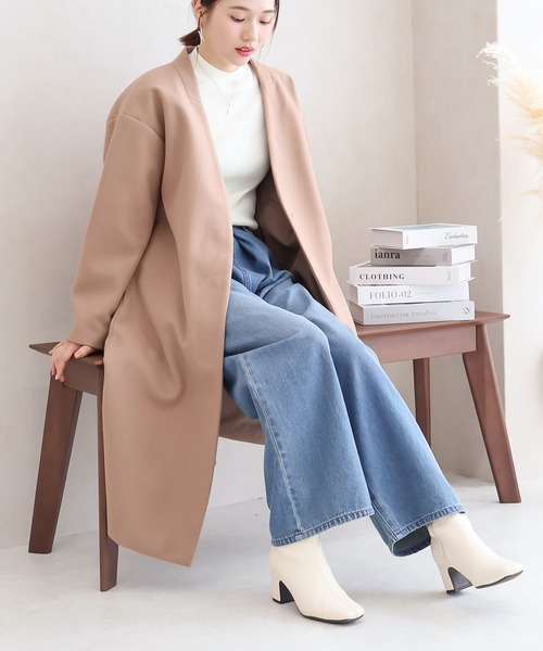 【サイズ展開あり】ノーカラーロングコート(ノーカラーコート)|Social GIRL(ソーシャルガール) 【サイズ展開あり】ノーカラーロングコート(ノーカラーコート)|Social GIRL(ソーシャルガール)