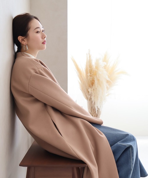 【サイズ展開あり】ノーカラーロングコート(ノーカラーコート)|Social GIRL(ソーシャルガール) 【サイズ展開あり】ノーカラーロングコート(ノーカラーコート)|Social GIRL(ソーシャルガール)