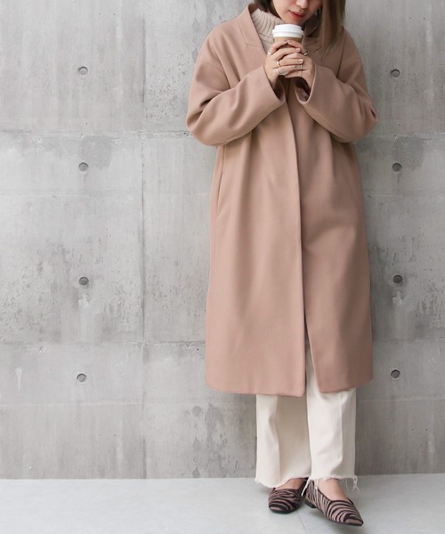 【サイズ展開あり】ノーカラーロングコート(ノーカラーコート)|Social GIRL(ソーシャルガール) 【サイズ展開あり】ノーカラーロングコート(ノーカラーコート)|Social GIRL(ソーシャルガール)