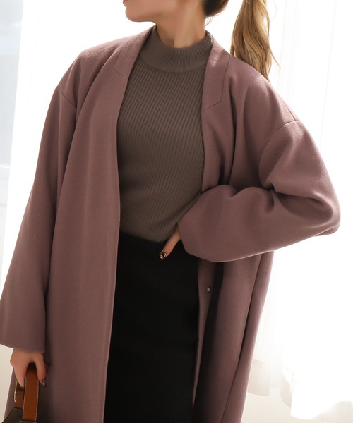 【サイズ展開あり】ノーカラーロングコート(ノーカラーコート)|Social GIRL(ソーシャルガール) 【サイズ展開あり】ノーカラーロングコート(ノーカラーコート)|Social GIRL(ソーシャルガール)