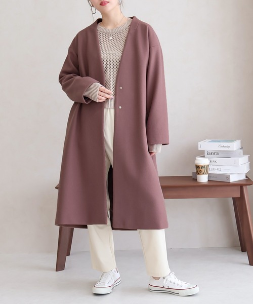 【サイズ展開あり】ノーカラーロングコート(ノーカラーコート)|Social GIRL(ソーシャルガール) 【サイズ展開あり】ノーカラーロングコート(ノーカラーコート)|Social GIRL(ソーシャルガール)