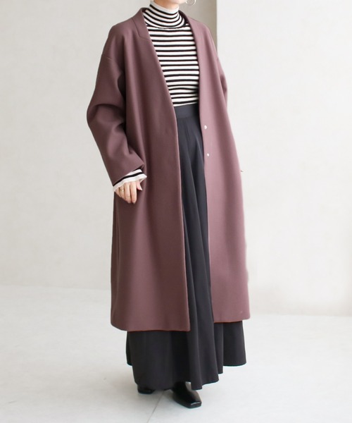 【サイズ展開あり】ノーカラーロングコート(ノーカラーコート)|Social GIRL(ソーシャルガール) 【サイズ展開あり】ノーカラーロングコート(ノーカラーコート)|Social GIRL(ソーシャルガール)