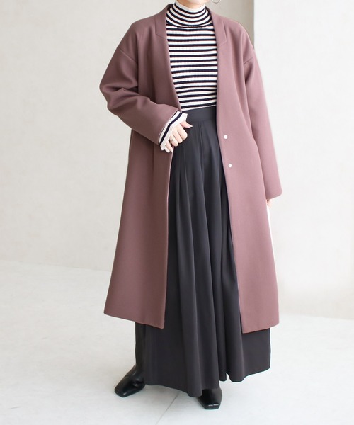 【サイズ展開あり】ノーカラーロングコート(ノーカラーコート)|Social GIRL(ソーシャルガール) 【サイズ展開あり】ノーカラーロングコート(ノーカラーコート)|Social GIRL(ソーシャルガール)