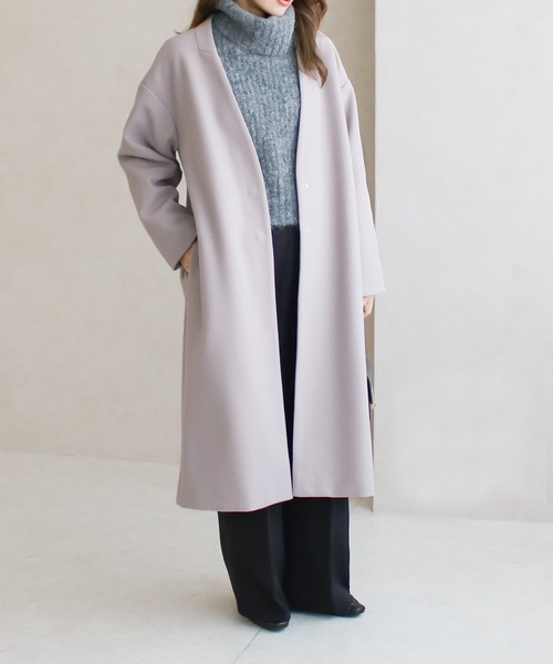 【サイズ展開あり】ノーカラーロングコート(ノーカラーコート)|Social GIRL(ソーシャルガール) 【サイズ展開あり】ノーカラーロングコート(ノーカラーコート)|Social GIRL(ソーシャルガール)