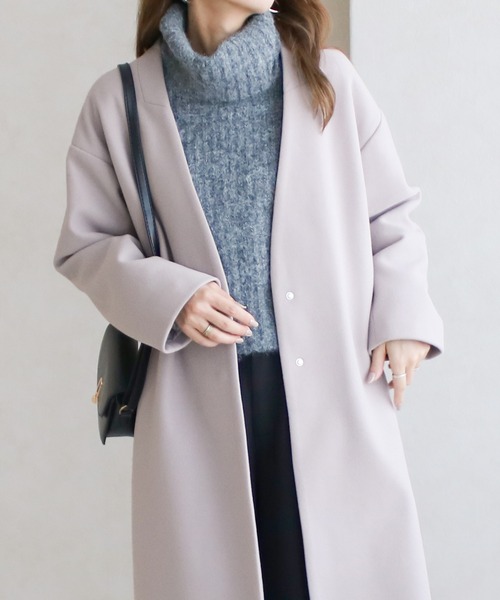 【サイズ展開あり】ノーカラーロングコート(ノーカラーコート)|Social GIRL(ソーシャルガール) 【サイズ展開あり】ノーカラーロングコート(ノーカラーコート)|Social GIRL(ソーシャルガール)