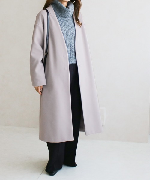【サイズ展開あり】ノーカラーロングコート(ノーカラーコート)|Social GIRL(ソーシャルガール) 【サイズ展開あり】ノーカラーロングコート(ノーカラーコート)|Social GIRL(ソーシャルガール)