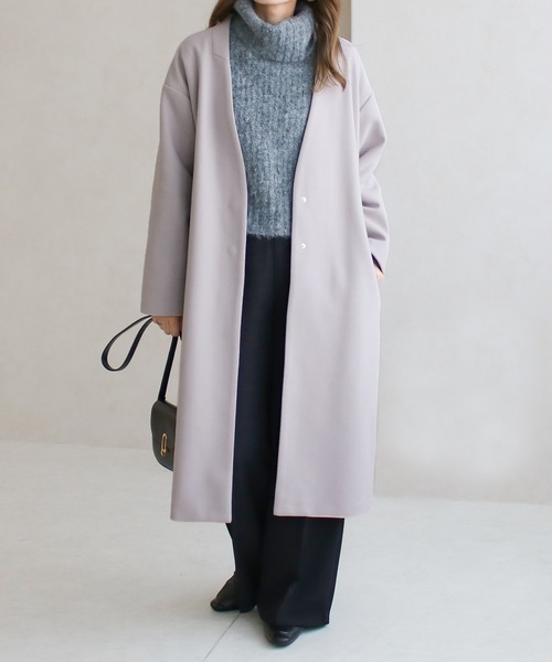【サイズ展開あり】ノーカラーロングコート(ノーカラーコート)|Social GIRL(ソーシャルガール) 【サイズ展開あり】ノーカラーロングコート(ノーカラーコート)|Social GIRL(ソーシャルガール)