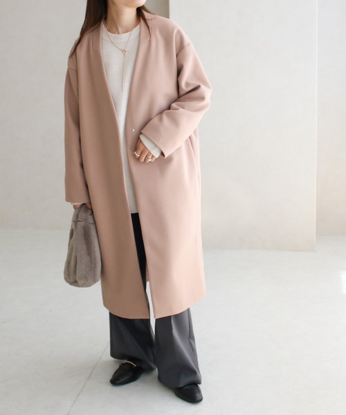 【サイズ展開あり】ノーカラーロングコート(ノーカラーコート)|Social GIRL(ソーシャルガール) 【サイズ展開あり】ノーカラーロングコート(ノーカラーコート)|Social GIRL(ソーシャルガール)
