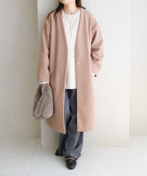 【サイズ展開あり】ノーカラーロングコート(ノーカラーコート)|Social GIRL(ソーシャルガール) 【サイズ展開あり】ノーカラーロングコート(ノーカラーコート)|Social GIRL(ソーシャルガール)