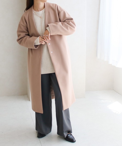 【サイズ展開あり】ノーカラーロングコート(ノーカラーコート)|Social GIRL(ソーシャルガール) 【サイズ展開あり】ノーカラーロングコート(ノーカラーコート)|Social GIRL(ソーシャルガール)