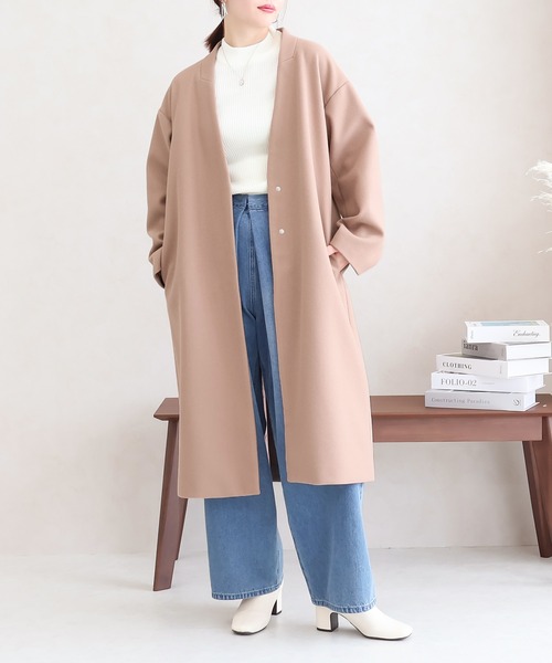 【サイズ展開あり】ノーカラーロングコート(ノーカラーコート)|Social GIRL(ソーシャルガール) 【サイズ展開あり】ノーカラーロングコート(ノーカラーコート)|Social GIRL(ソーシャルガール)