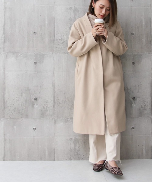【サイズ展開あり】ノーカラーロングコート(ノーカラーコート)|Social GIRL(ソーシャルガール) 【サイズ展開あり】ノーカラーロングコート(ノーカラーコート)|Social GIRL(ソーシャルガール)