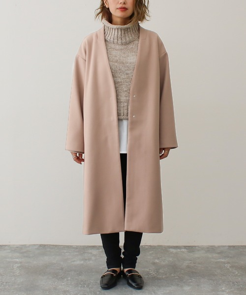 【サイズ展開あり】ノーカラーロングコート(ノーカラーコート)|Social GIRL(ソーシャルガール) 【サイズ展開あり】ノーカラーロングコート(ノーカラーコート)|Social GIRL(ソーシャルガール)