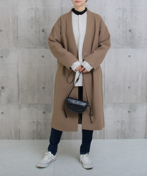 【サイズ展開あり】ノーカラーロングコート(ノーカラーコート)|Social GIRL(ソーシャルガール) 【サイズ展開あり】ノーカラーロングコート(ノーカラーコート)|Social GIRL(ソーシャルガール)