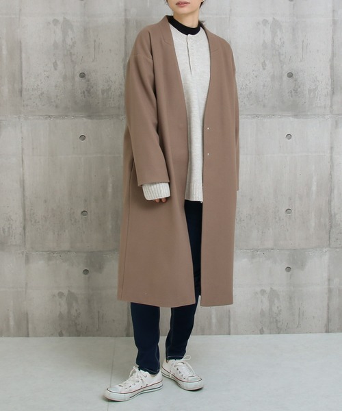【サイズ展開あり】ノーカラーロングコート(ノーカラーコート)|Social GIRL(ソーシャルガール) 【サイズ展開あり】ノーカラーロングコート(ノーカラーコート)|Social GIRL(ソーシャルガール)