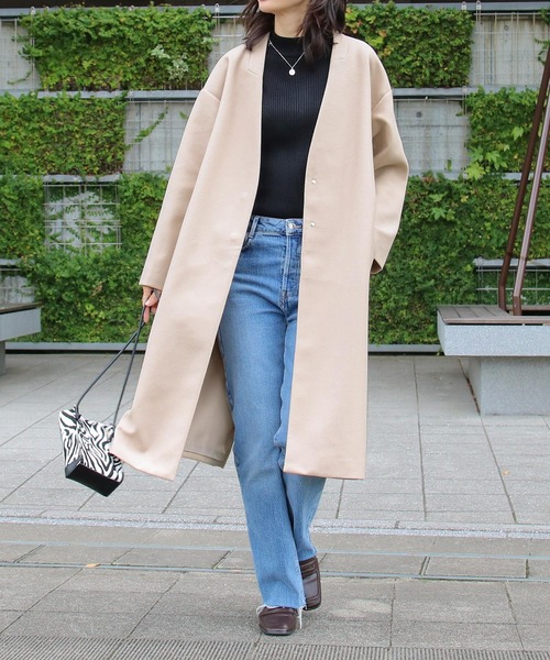 【サイズ展開あり】ノーカラーロングコート(ノーカラーコート)|Social GIRL(ソーシャルガール) 【サイズ展開あり】ノーカラーロングコート(ノーカラーコート)|Social GIRL(ソーシャルガール)
