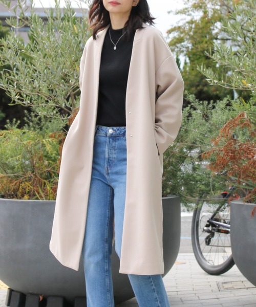 【サイズ展開あり】ノーカラーロングコート(ノーカラーコート)|Social GIRL(ソーシャルガール) 【サイズ展開あり】ノーカラーロングコート(ノーカラーコート)|Social GIRL(ソーシャルガール)