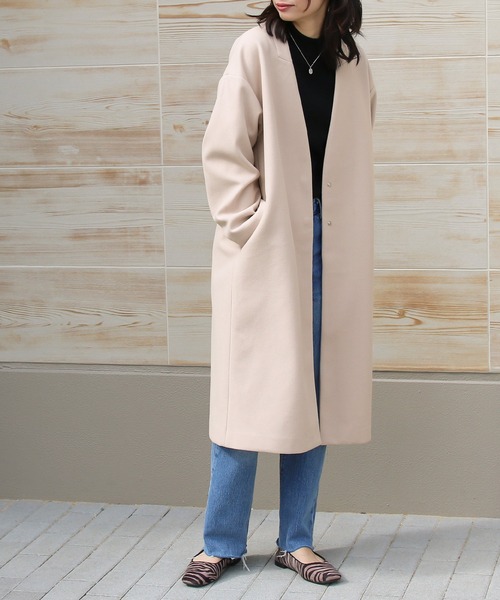 【サイズ展開あり】ノーカラーロングコート(ノーカラーコート)|Social GIRL(ソーシャルガール) 【サイズ展開あり】ノーカラーロングコート(ノーカラーコート)|Social GIRL(ソーシャルガール)