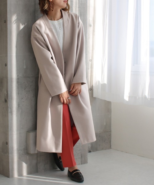 【サイズ展開あり】ノーカラーロングコート(ノーカラーコート)|Social GIRL(ソーシャルガール) 【サイズ展開あり】ノーカラーロングコート(ノーカラーコート)|Social GIRL(ソーシャルガール)
