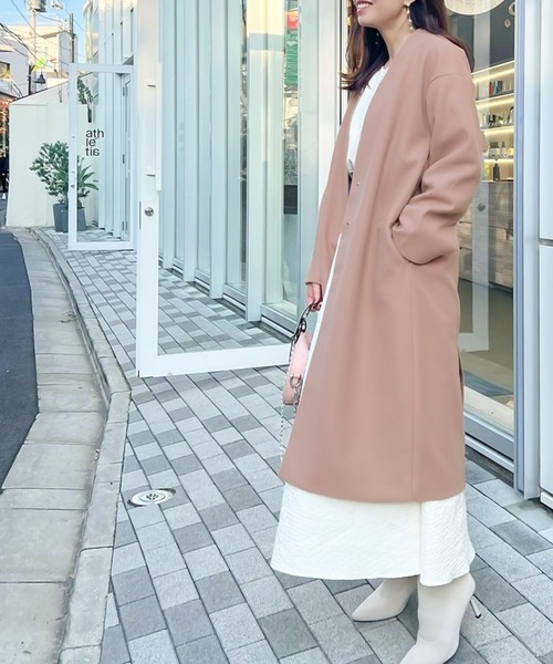 【サイズ展開あり】ノーカラーロングコート(ノーカラーコート)|Social GIRL(ソーシャルガール) 【サイズ展開あり】ノーカラーロングコート(ノーカラーコート)|Social GIRL(ソーシャルガール)