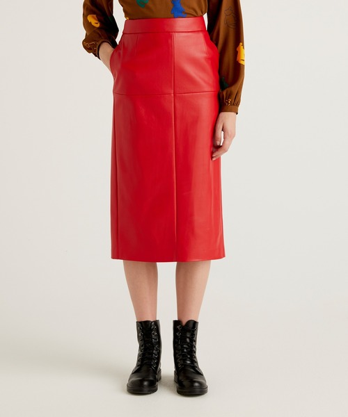 安心発送高評価 セール フェイクレザーミモレ丈タイトスカート スカート Benetton United Colors Of Benetton ベネトンユナイテッドカラーズオブベネトン のファッション アウトレット 正規 店 Arenatheatre Net