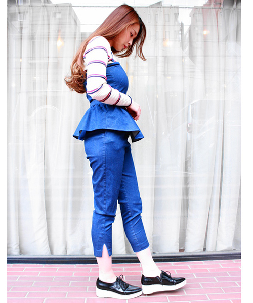 KIKKA THE DIARY OF（キッカ　ザ　ダイアリー　オブ）の「ﾃﾞﾆﾑｺﾝﾋﾞﾈｿﾞﾝ（サロペット/オーバーオール・レディース・ブルー・36/38）」の5枚目の写真