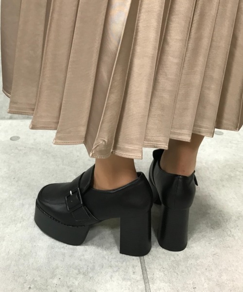 Noubel Voug Relax（ヌーベルヴォーグリラックス）の「厚底 チャンキーヒール ローファー（パンプス・レディース・パイソン/ブラック・S/3L/LL/M/L）」の12枚目の写真