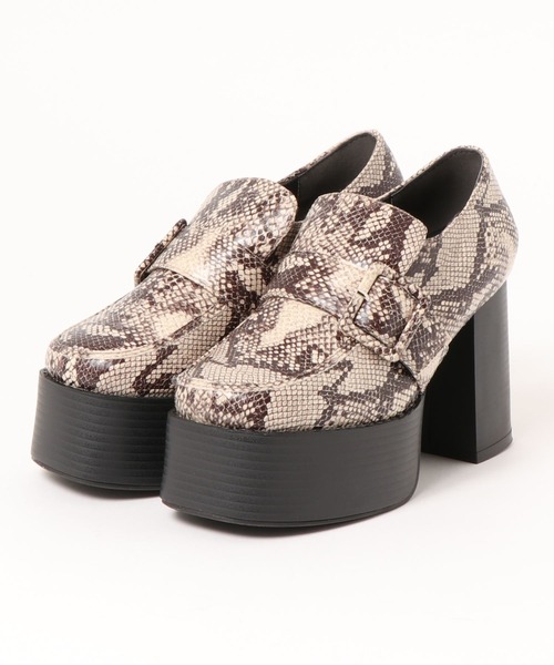 Noubel Voug Relax（ヌーベルヴォーグリラックス）の「厚底 チャンキーヒール ローファー（パンプス・レディース・パイソン/ブラック・S/3L/LL/M/L）」の16枚目の写真