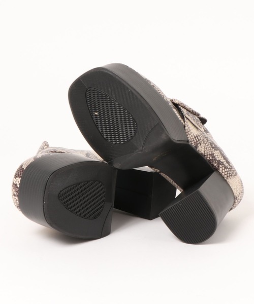 Noubel Voug Relax（ヌーベルヴォーグリラックス）の「厚底 チャンキーヒール ローファー（パンプス・レディース・パイソン/ブラック・S/3L/LL/M/L）」の18枚目の写真