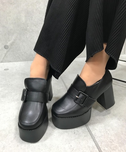 Noubel Voug Relax（ヌーベルヴォーグリラックス）の「厚底 チャンキーヒール ローファー（パンプス・レディース・パイソン/ブラック・S/3L/LL/M/L）」の15枚目の写真