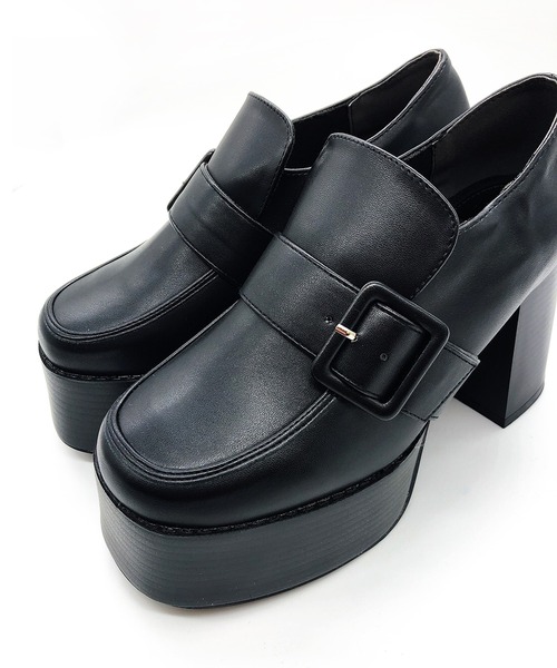 Noubel Voug Relax（ヌーベルヴォーグリラックス）の「厚底 チャンキーヒール ローファー（パンプス・レディース・パイソン/ブラック・S/3L/LL/M/L）」の22枚目の写真