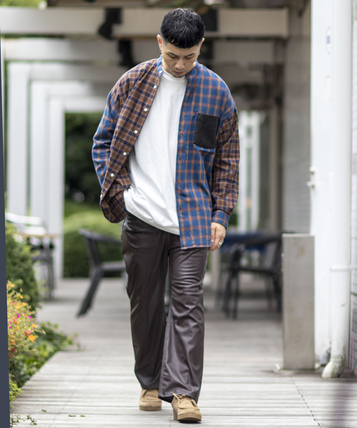JOINT WORKS(ジョイントワークス)の「JW-CHECK NEL BAND COLLAR シャツ(シャツ/ブラウス・メンズ・グレー/グリーン・MEDIUM/LARGE)」の4枚目の写真