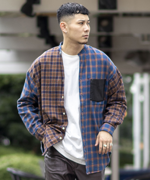JOINT WORKS(ジョイントワークス)の「JW-CHECK NEL BAND COLLAR シャツ(シャツ/ブラウス・メンズ・グレー/グリーン・MEDIUM/LARGE)」の5枚目の写真