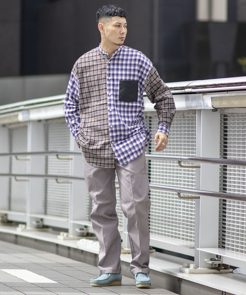 JOINT WORKS(ジョイントワークス)の「JW-CHECK NEL BAND COLLAR シャツ(シャツ/ブラウス・メンズ・グレー/グリーン・MEDIUM/LARGE)」の6枚目の写真