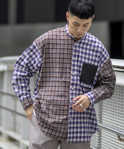 JOINT WORKS(ジョイントワークス)の「JW-CHECK NEL BAND COLLAR シャツ(シャツ/ブラウス・メンズ・グレー/グリーン・MEDIUM/LARGE)」の7枚目の写真